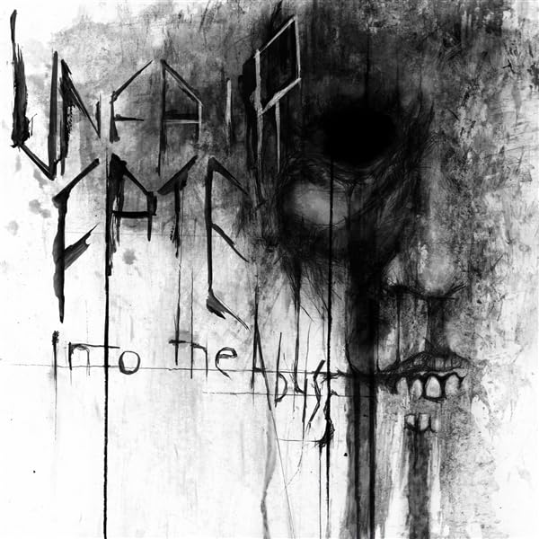 Dark, abstract portrait with text "UNFAIR FATE - Into the Abyss.