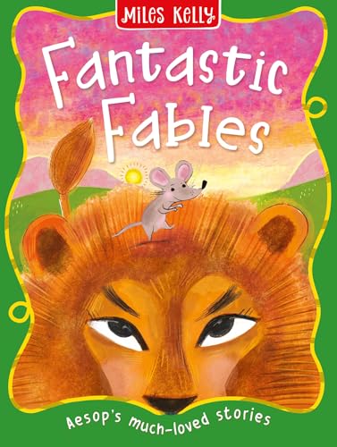 Book cover: lion, mouse, and colorful title “Fantastic Fables”.