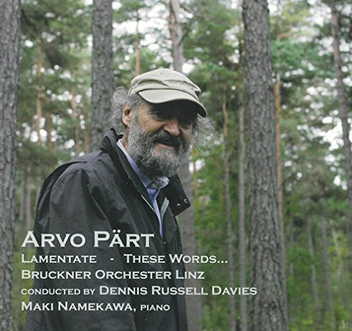 CD cover featuring Arvo Pärt portrait in a forest setting.