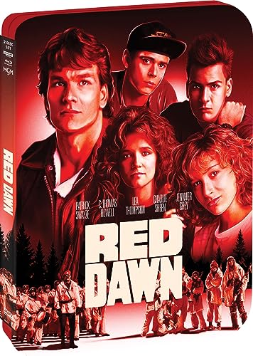 Red Dawn" Blu-ray cover featuring a group of young actors in a red-toned image.