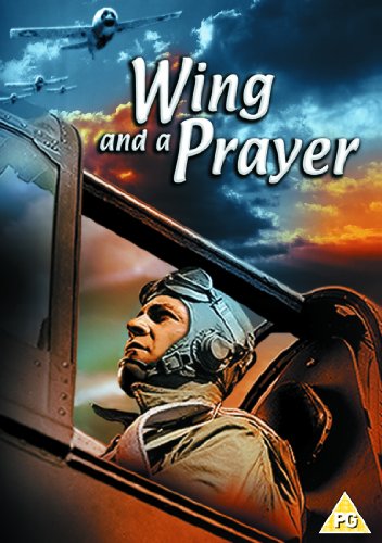 DVD cover for “Wing and a Prayer” featuring a WWII pilot in cockpit.