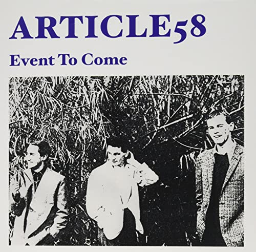 Vinyl record cover: black and white photo of four people in a grove.