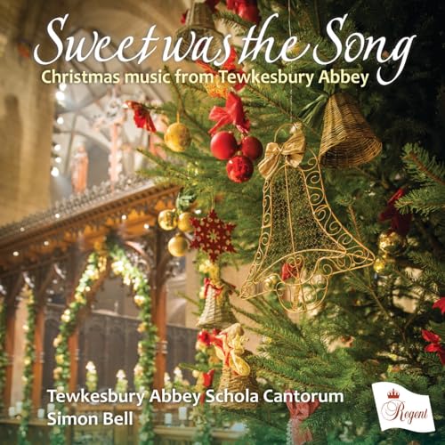 CD cover: Christmas decorations hang inside Tewkesbury Abbey.