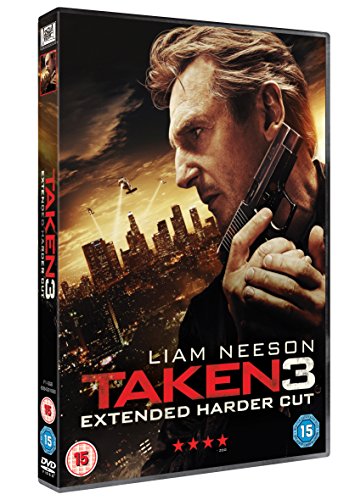 DVD cover for "Taken 3" featuring Liam Neeson holding a gun.
