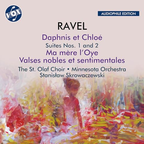 CD cover for Ravel’s orchestral works featuring a painted pastoral scene.