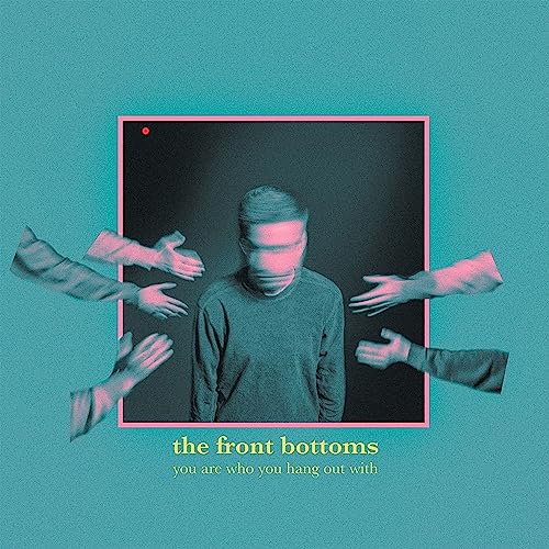 Album cover featuring a man surrounded by reaching hands against a teal background.