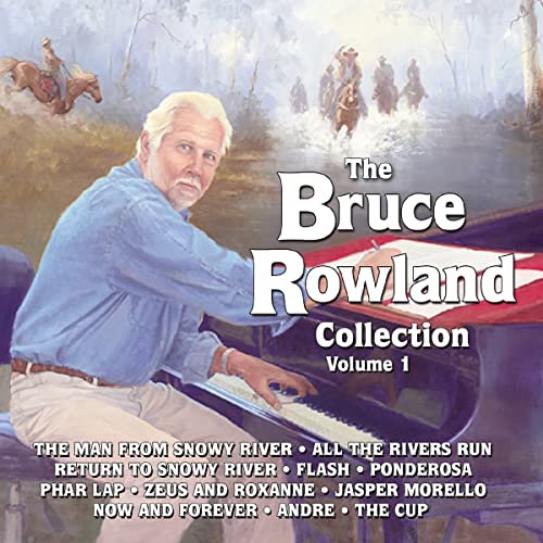 CD cover featuring Bruce Rowland at a piano with a western landscape.