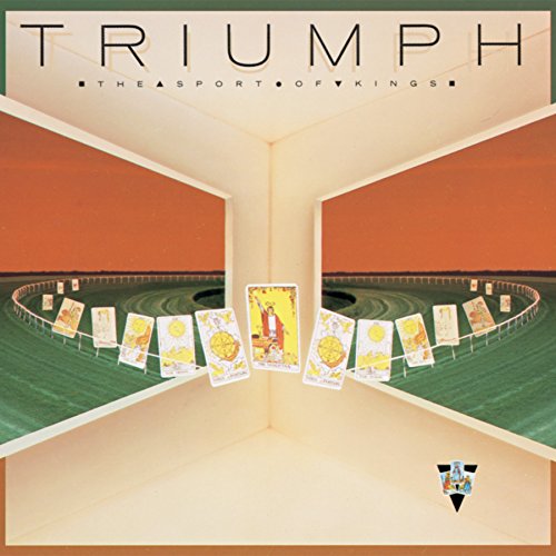 Triumph’s “Sport Of Kings” CD cover: abstract racetrack with tarot cards.