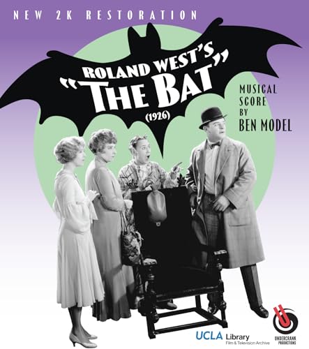 1926 film poster for "The Bat" featuring four characters and a bat silhouette.