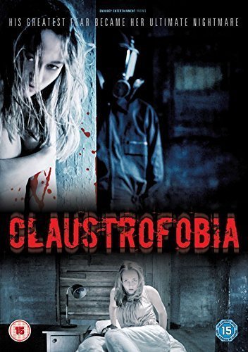 DVD cover for horror film "Claustrofobia" featuring distressed people.