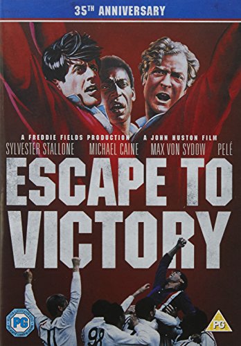 DVD cover art for Escape to Victory featuring Sylvester Stallone, Michael Caine, and Pelé.