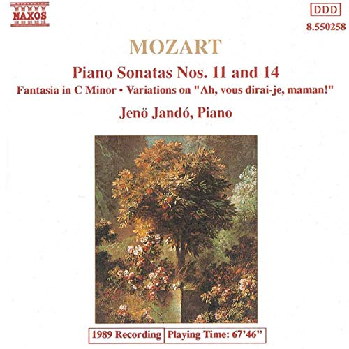 CD cover for Mozart piano sonatas performed by Jenö Jandó, featuring a painting.