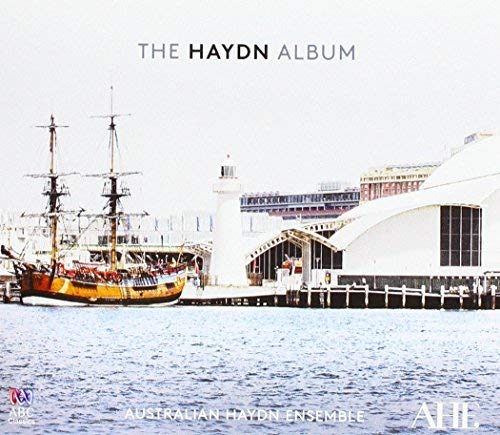 CD cover: sailing ships at a harbor, text “The Haydn Album”.