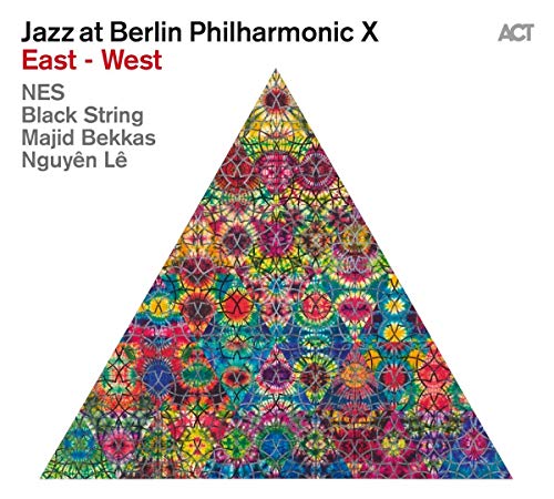 CD cover: colorful, patterned triangle with text “Jazz at Berlin Philharmonic X”.