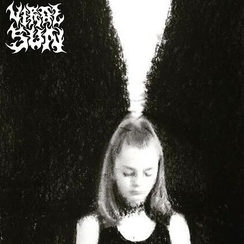 Black and white album cover with a woman framed by hedges.