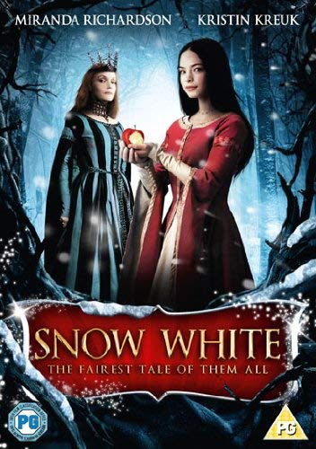 DVD cover for Snow White featuring two women in medieval costumes in a forest.