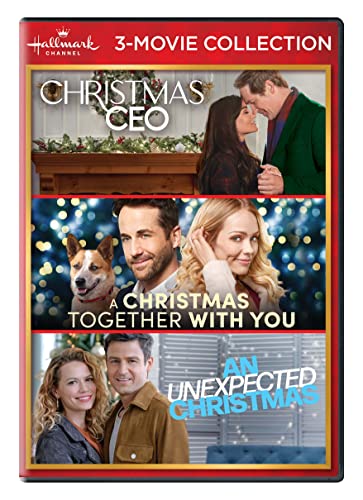 Hallmark Christmas DVD cover featuring three romantic movie scenes.