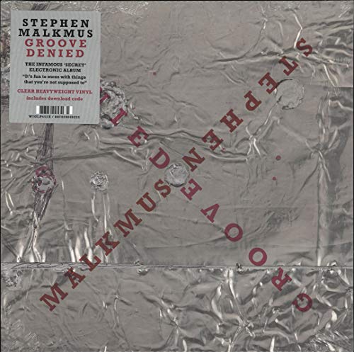 Stephen Malkmus’ “Groove Denied” vinyl record with silver, wrinkled cover.