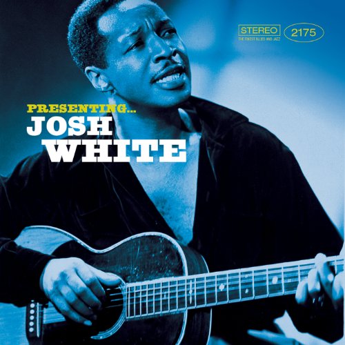 Josh White playing guitar, album cover with blue tones and white text.