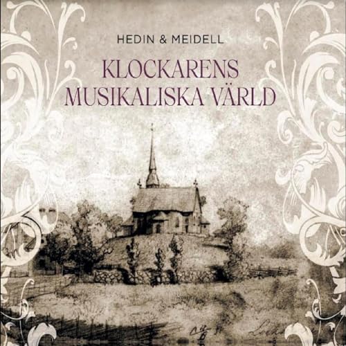 CD cover with ornate design, a church, and sketched landscape.