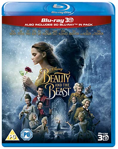 Beauty and the Beast Blu-ray cover featuring Belle, the Beast, and the supporting cast.