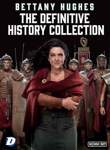 DVD cover featuring historian Bettany Hughes with Roman soldiers.