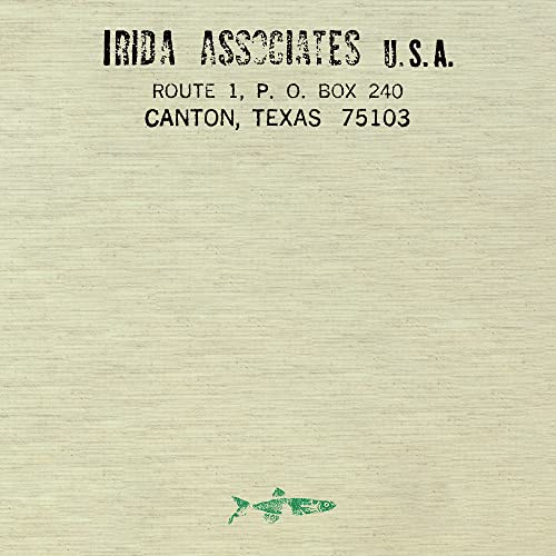 Beige record cover with black text and a small green fish illustration.