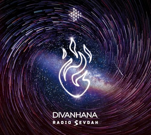 CD cover with swirling lights, a flame symbol, and text “DIVANHANA RADIO SEVDAH”.