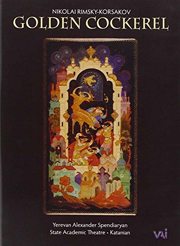 DVD cover for "Golden Cockerel" opera, featuring ornate palace illustration.