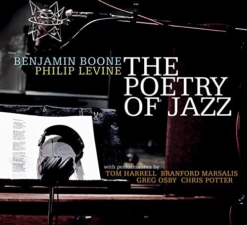 CD cover for "The Poetry Of Jazz" by Boone & Levine, with a microphone.