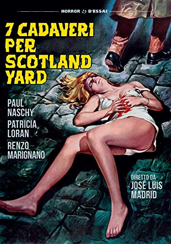 DVD cover for "7 Cadaveri Per Scotland Yard" featuring a distressed woman.