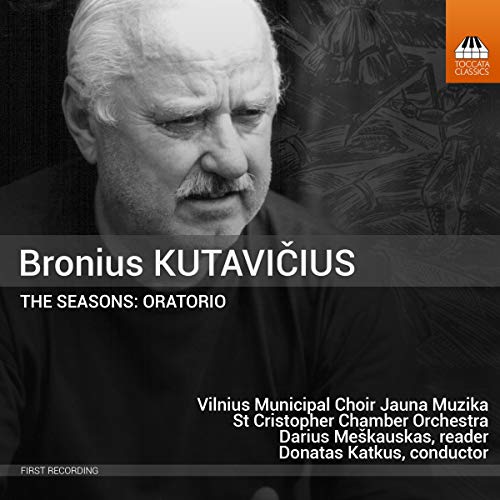 CD cover for "The Seasons" by Bronius KutaviÄius, featuring a portrait.