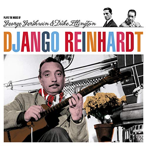 CD cover featuring Django Reinhardt playing guitar, with portraits of composers.