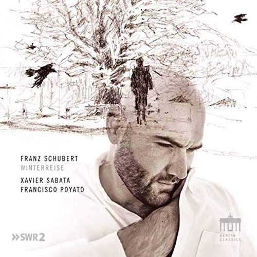 CD cover: black and white image of a man and winter landscape.