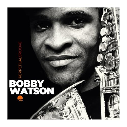 Bobby Watson album cover, black and white portrait with saxophone.