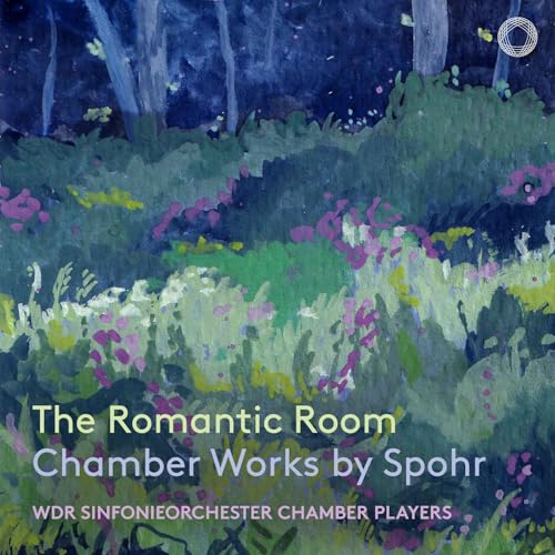 CD cover featuring an impressionist painting of a lush, purple-tinted forest landscape.