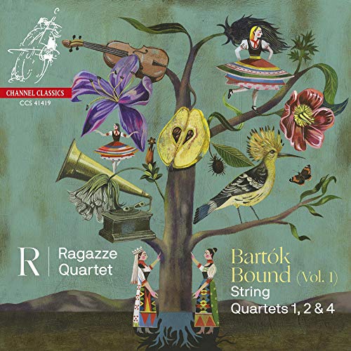 CD cover art featuring a tree with musical instruments, flowers, and figures.