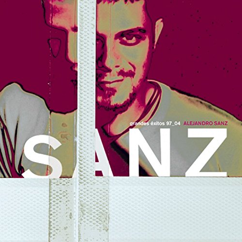 Alejandro Sanz “Grandes Exitos 97” CD cover, portrait in pink and white.