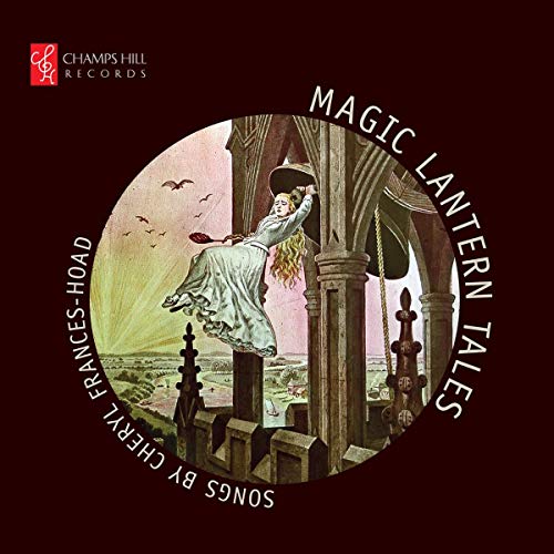 CD cover: woman falling from castle window into a landscape.