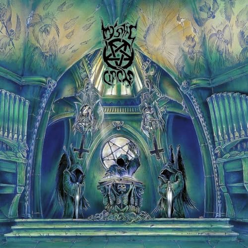 Album cover: green, gothic archway with winged figures and central skull imagery.