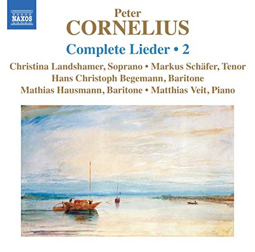 CD cover for Cornelius’s Complete Lieder Volume 2, with a seascape painting.