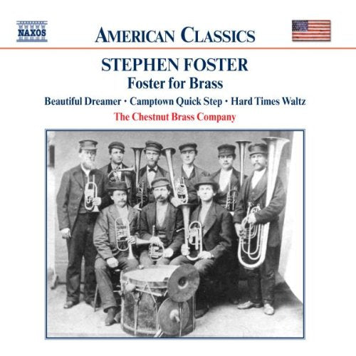 Vintage photo of brass band musicians, album cover for "Foster for Brass.