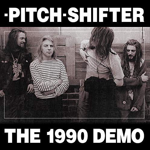 Black and white photo of four people, album cover for Pitch Shifter.