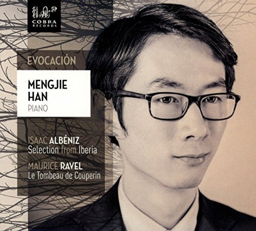 CD cover featuring pianist Mengjie Han with text details.
