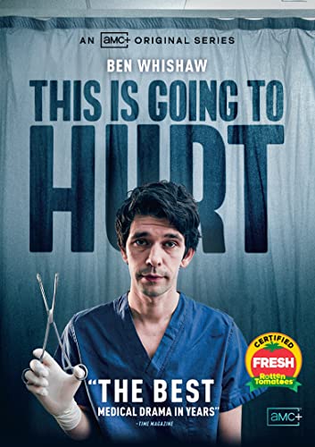 DVD cover for "This Is Going To Hurt" featuring Ben Whishaw in scrubs.