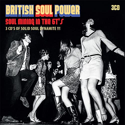 Black and white photo of people dancing, “British Soul Power” CD cover.