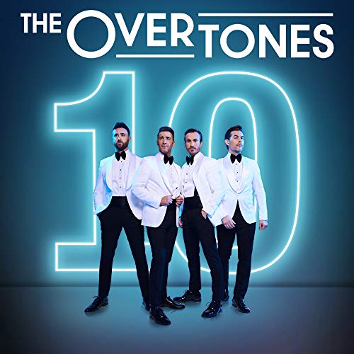 The Overtones band members in tuxedos with a glowing number 10.