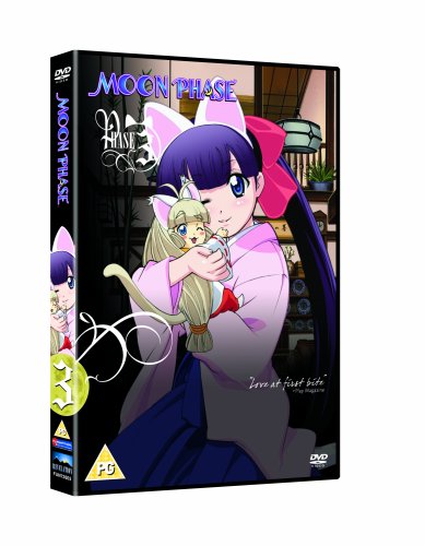 Moon Phase: Phase 3" DVD cover featuring anime girl with a cat.