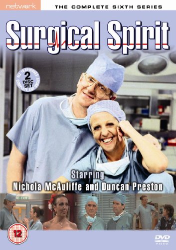 DVD cover for Surgical Spirit series six featuring actors Nichola McAuliffe and Duncan Preston.