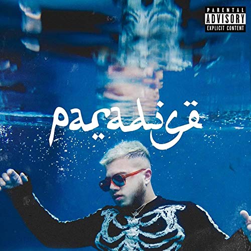 Album cover: man submerged in blue water, with Arabic script.
